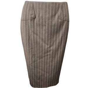 VTG Carlisle wool pinstripe pencil‎ skirt New with Tags Charcoal Size 6